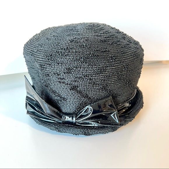 Vintage MARK III Black Bowler Hat With Bow Accent - Picture 1 of 15